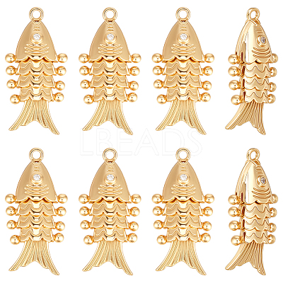 8Pcs Brass Pendants KK-BC0015-68G-1
