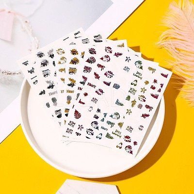 Colorful Gold Stamping Nail Wraps MRMJ-R093-M1-1