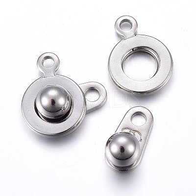 Non-Tarnish 201 Stainless Steel Snap Clasps X-STAS-C042-03P-1