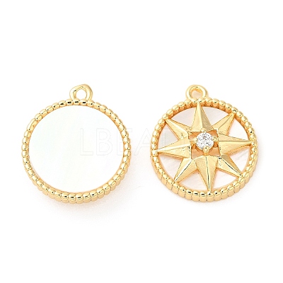 Brass Micro Pave Cubic Zirconia Charms KK-F855-12G-1