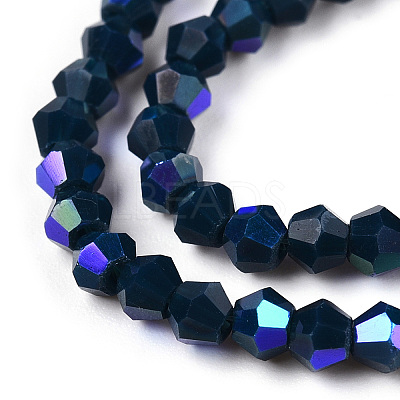 Opaque Solid Color Electroplate Glass Beads Strands EGLA-A039-P2mm-L09-1