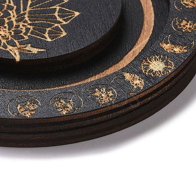 Flat Round Wood Bracelet Display Trays PAAG-PW0009-01D-1