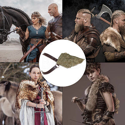 1Pc Medieval Faux Fur Single Shoulder Armor AJEW-CL0004-81-1