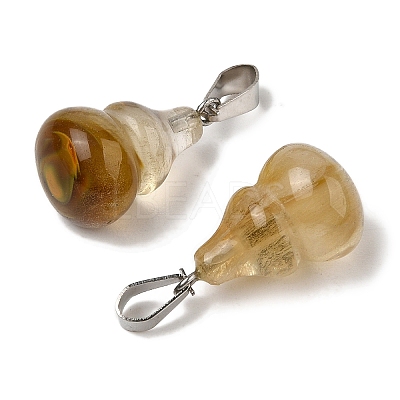 Watermelon Stone Glass Pendants G-B127-03P-01-1