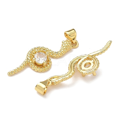 Brass Micro Pave Cubic Zirconia Pendants KK-L243-29G-08-1
