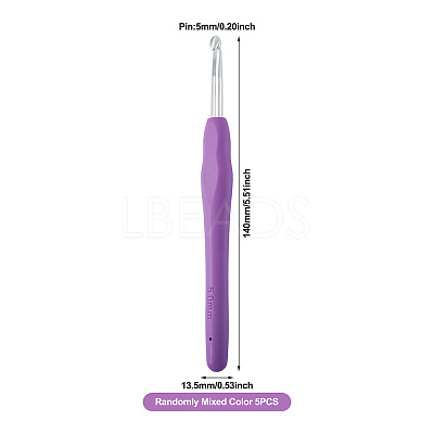TPR Handle Aluminum Crochet Hook Needles TOOL-TA0001-13A-1