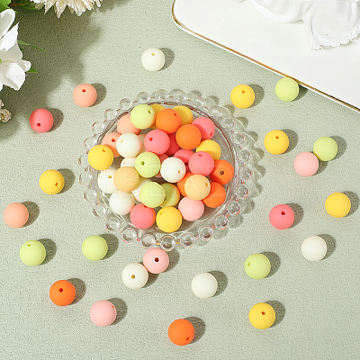 Rubberized Style Imitated Silicone Acrylic Beads MACR-PA0001-06A-03-1