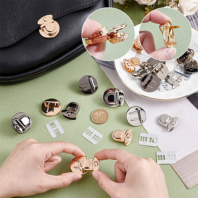 12Pcs 3 Colors Iron Bag Tuck Clasps PURS-NB0001-02-1