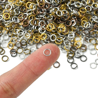1200Pcs 6 Colors Iron Brass Open Jump Ring IFIN-YW0003-04-1