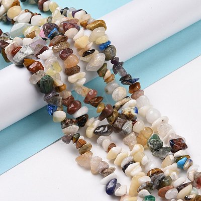 Natural & Synthetic Gemstone Chips Beads Strands G-L154-21-1