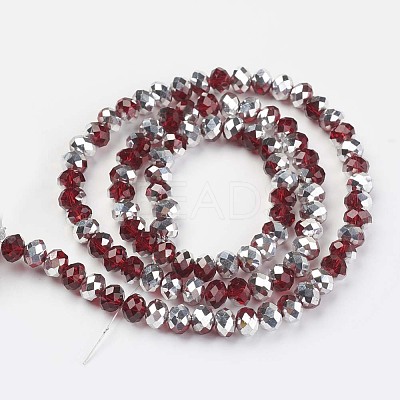 Electroplate Transparent Glass Beads Strands EGLA-A034-T10mm-M02-1