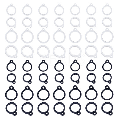 60Pcs 4 Style Silicone Pendant SIL-CP0001-06-1