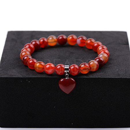 Natural Red Agate Stretch Bracelets ZS4670-5-1