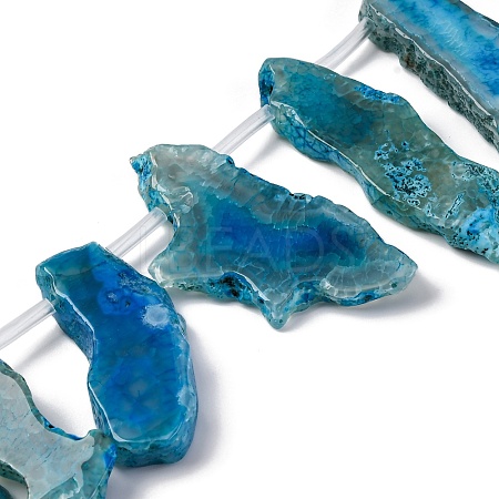 Dyed Natural Agate Nuggets Beads Strands G-E331-08F-01-1