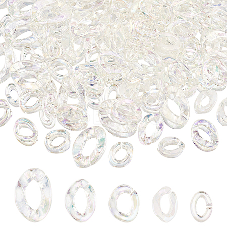 DICOSMETIC 150Pcs 5 Style Transparent Acrylic Linking Rings OACR-DC0001-01-1