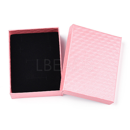Rhombus Textured Cardboard Jewelry Boxes CBOX-T006-01K-1