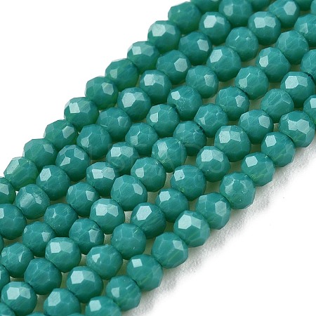 Opaque Solid Color Glass Beads Strands EGLA-T021-02C-1