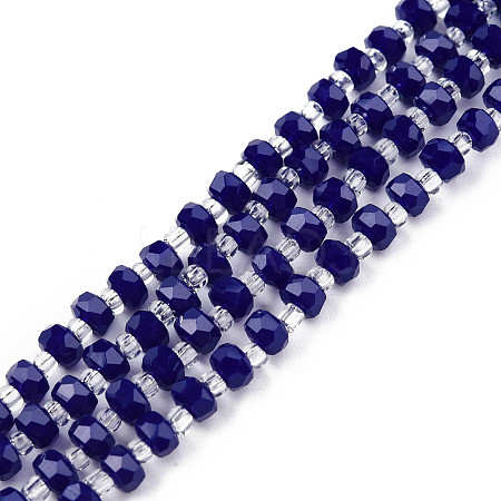 Opaque Solid Color Glass Beads Strands GLAA-N052-04-A01-1