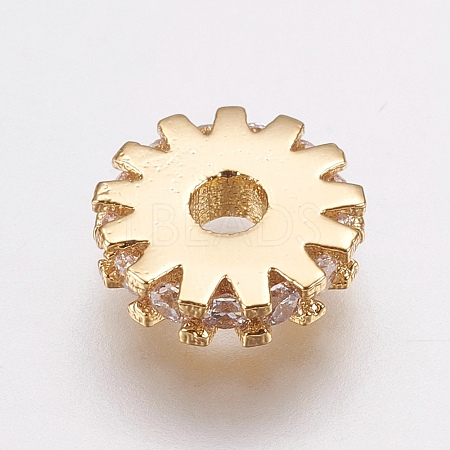 Brass Micro Pave Cubic Zirconia Bead Spacers LS-ZIRC-E143-21G-1