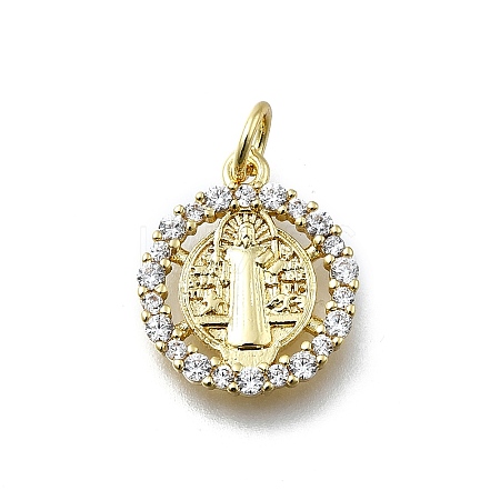 Brass Micro Pave Cubic Zirconia Pendants KK-K400-33G-1