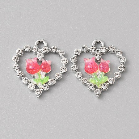 Platinum Alloy Rhinestone Pendants FIND-TAC0008-69P-04-1