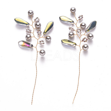 Glass Seed Beads and Brass Wire Wrapped Branch FIND-R086-07A-1