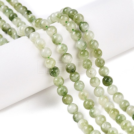 Dyed Natural White Jade Beads Strands X-G-T138-6mm-210-24-1