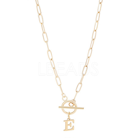 304 Stainless Steel Letter Pendant Necklaces NJEW-LP0001-52E-G-1