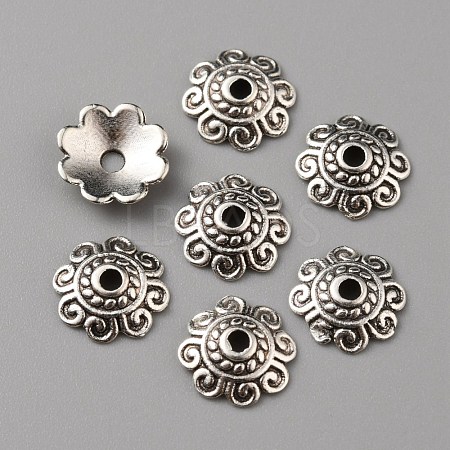 Tibetan Style Alloy Bead Caps FIND-WH0116-06B-AS-1