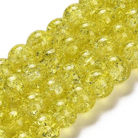 Spray Painted Crackle Glass Beads Strands CCG-Q001-10mm-04-1