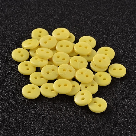 2-Hole Flat Round Resin Sewing Buttons for Costume Design BUTT-E119-34L-18-1