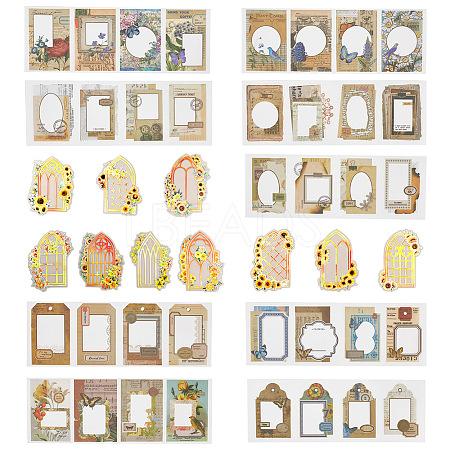 Gorgecraft 4 Sets 4 Styles PET Transparent Window Decorative Stickers DIY-GF0006-98-1