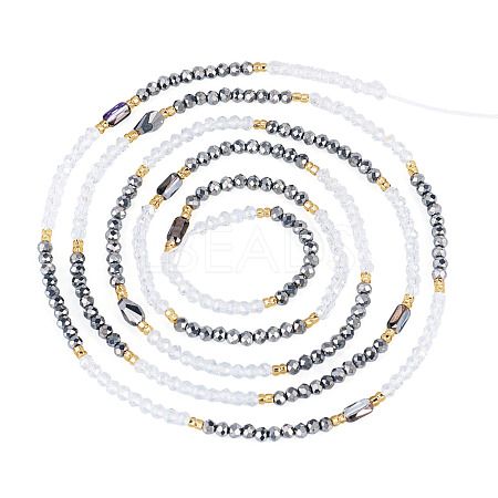 Glass Beaded Adjustable Waist Chains for Women AJEW-TA0005-78B-1