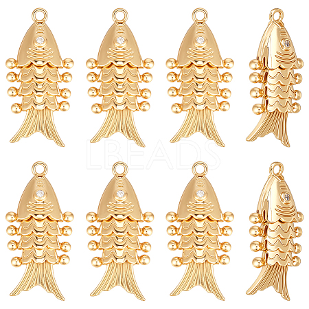 8Pcs Brass Pendants KK-BC0015-68G-1