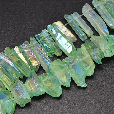 Electroplated Natural Quartz Crystal Beads Strands G-A142-03F-1
