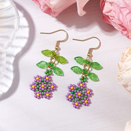 Handmade Glass Seed Dangle Earrings EJEW-MZ00311-03-1