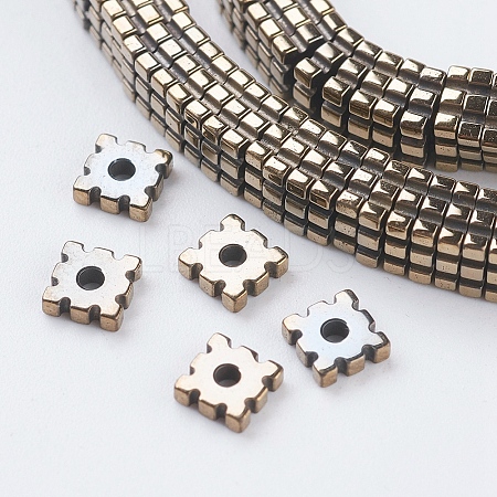 Vacuum Plating Electroplate Non-magnetic Synthetic Hematite Beads Strands G-F534-C05-1