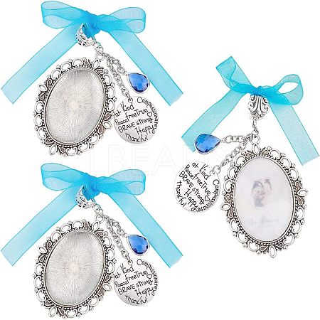 Oval & Flat Round With Word Zinc Alloy Big Pendants FIND-CA0004-75-1