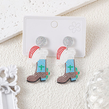 Christmas Acrylic Dangle Stud Earrings FS-WGF523C-09-1