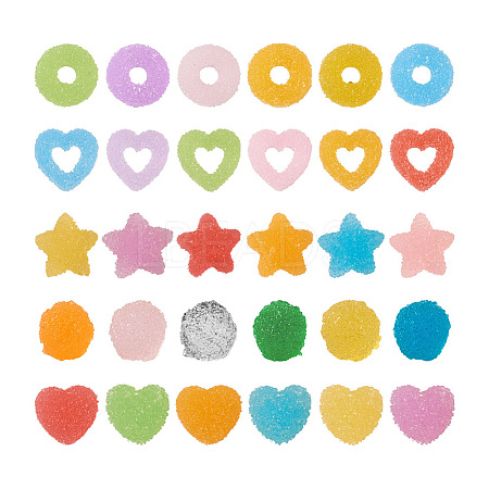 Yilisi 120Pcs 7 Style Resin Decoden Cabochons Accessories RESI-YS0001-07-1