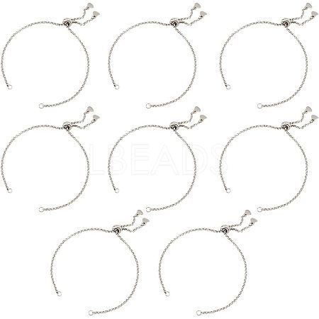  12Pcs 304 Stainless Steel Rolo Chain Slider Bracelet Making AJEW-NB0003-63-1