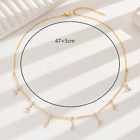 Unique Brass Triangle Tassel Pendant Necklaces for Women SM3705-1