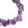 Natural Amethyst Chip Beaded Stretch Bracelets for Women Men BJEW-JB10652-04-4