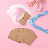 100Pcs Rectangle Kraft Paper One Pair Earring Display Cards with Hanging Hole CDIS-YW0001-02A-6