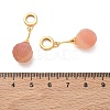Natural Amethyst & Brass European Dangle Charms GG-D002-15G-02-3