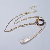 Natural Quartz Crystal Pendants Necklaces and Dangle Earrings Jewelry Sets SJEW-JS01025-2