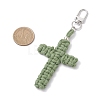 Cross Cotton Threads Pendants Decorations HJEW-TA00398-01-3