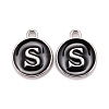 Platinum Plated Alloy Charms X-ENAM-S118-02S-P-1