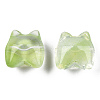 Transparent Spray Painted Glass Beads GLAA-N035-034-C03-1