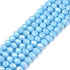 Electroplate Glass Beads Strands EGLA-A044-P4mm-B08-1